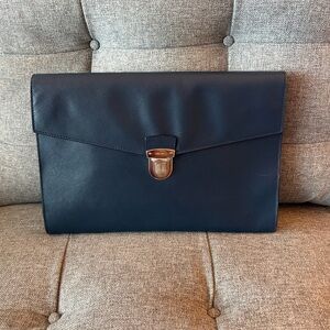 PRADA Men’s Navy Blue Saffiano Portfolio Bag